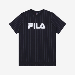 Fila White Line Pin Striped - Naisten Poolopaita - Laivastonsininen | FI-59456